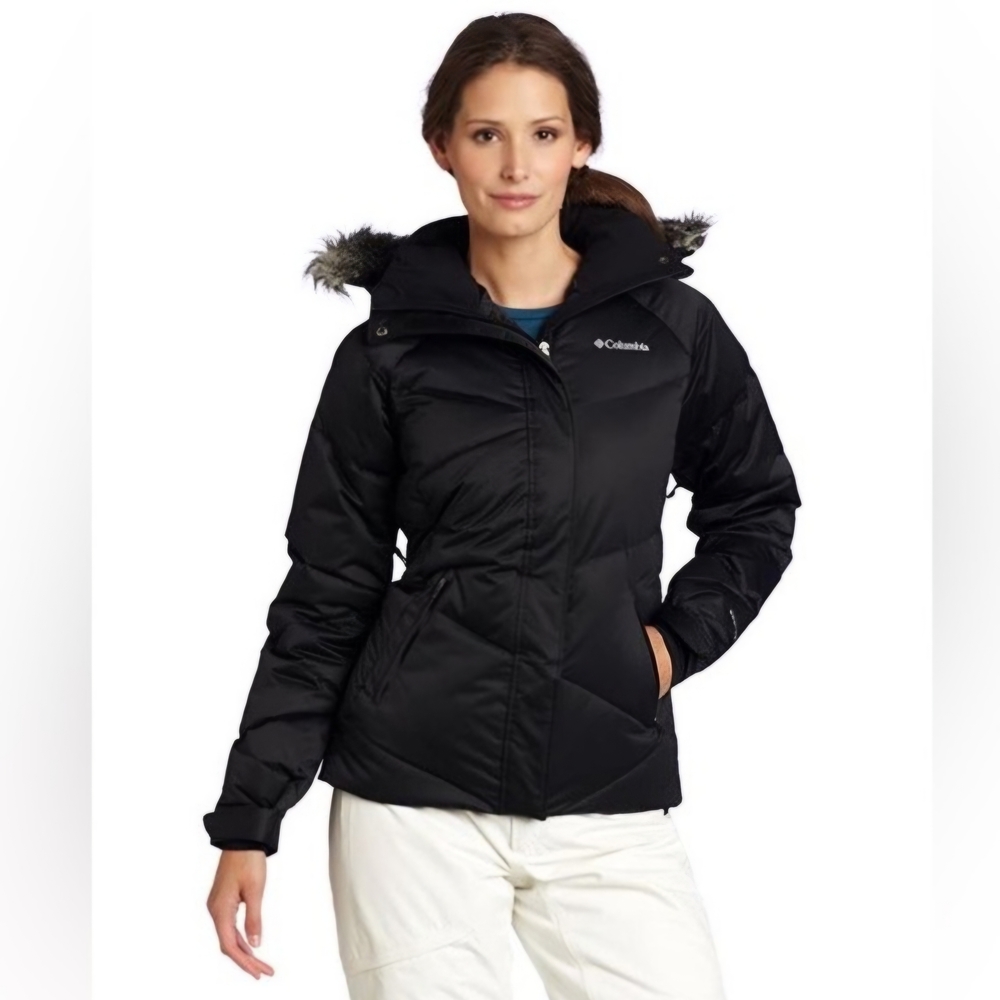 Columbia Women's Lay D Down 2 Black Hooded Snow Jacket